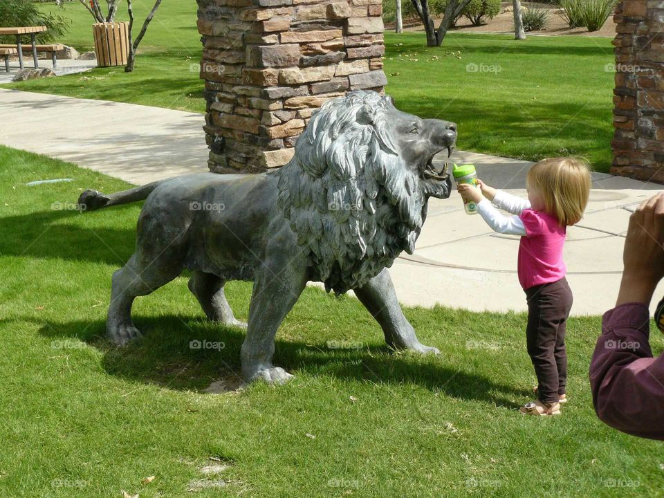 lion and girl
