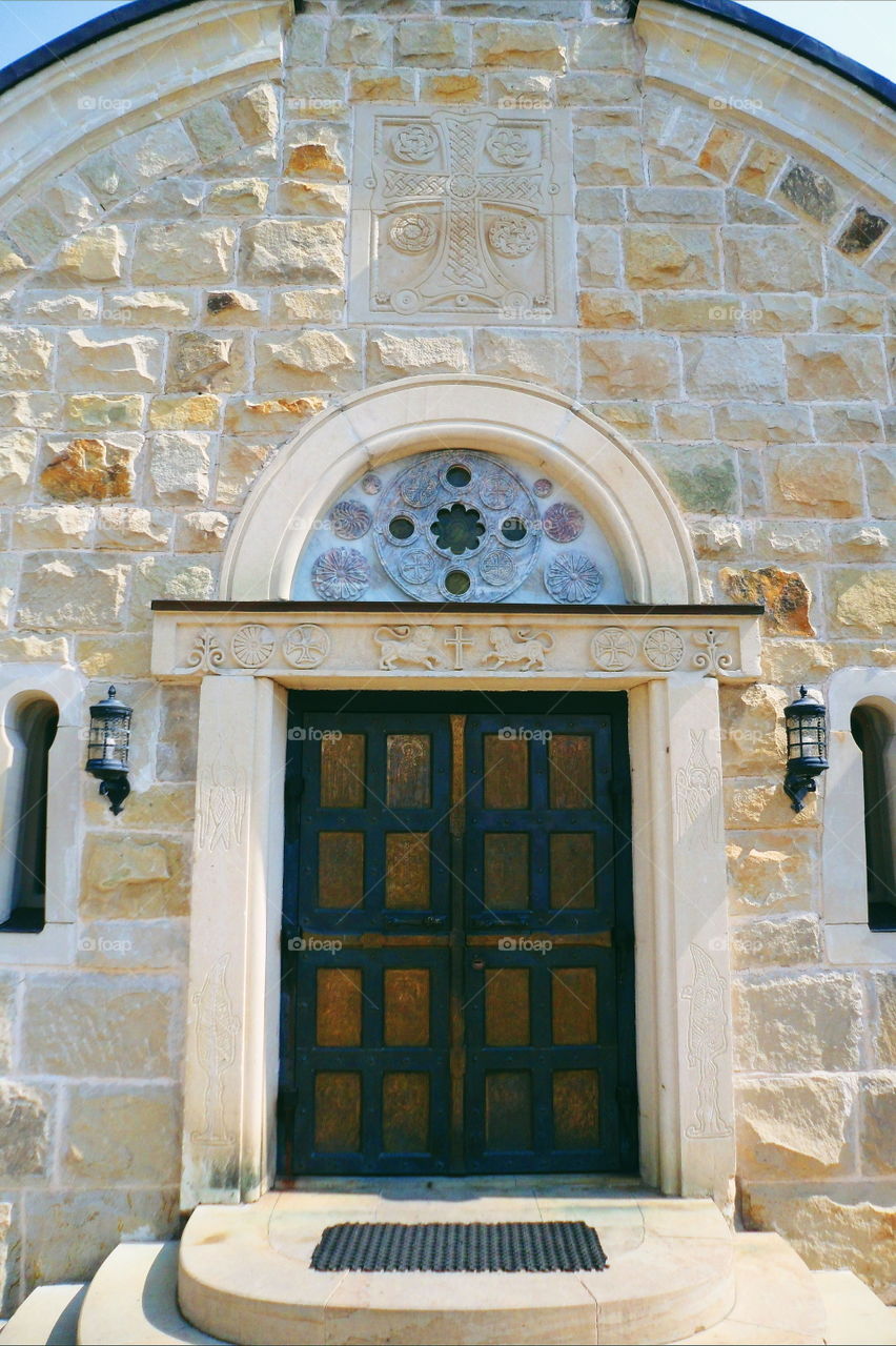 doors of the Zverinetsky Monastery in the city of Kiev