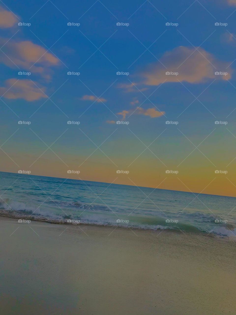 beautiful sunset view on the beach