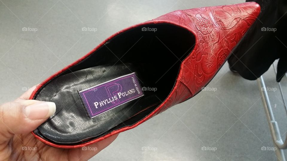 tag branding inside single shoe