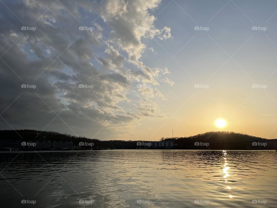 Sunset on lake