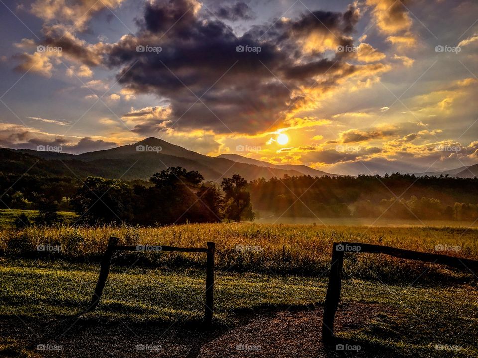 Sunrise over the Great Smoky Mountains of Tennessee 