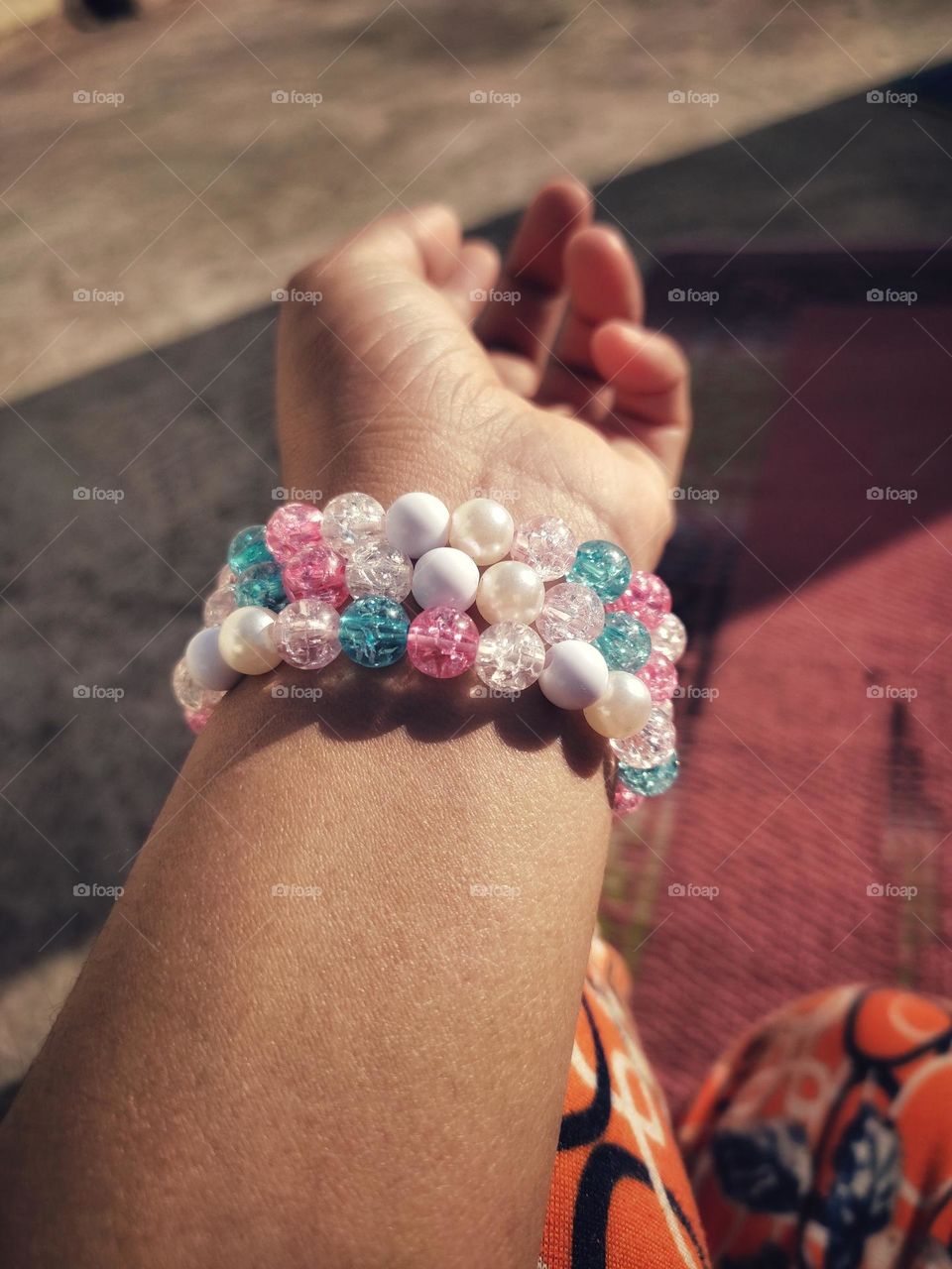 beads turned into a  beautiful bracelet