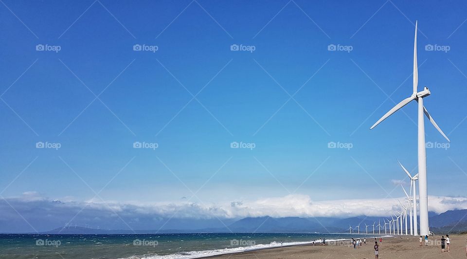 windmills by the beach