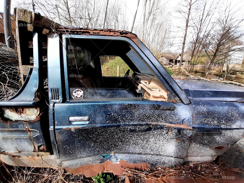 old car in zoo Odense