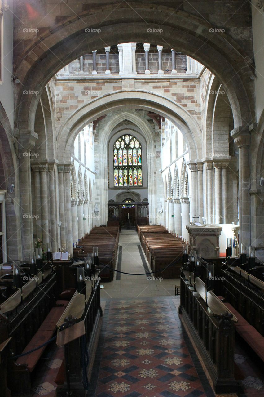 Inside old Wimborne Minster