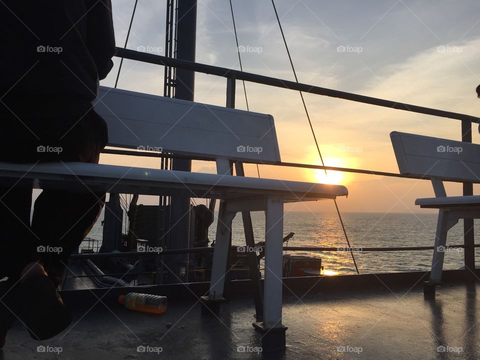 Sunset at the boat