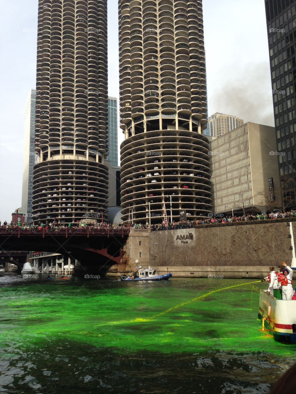 Chicago River St Patrick's celebration
