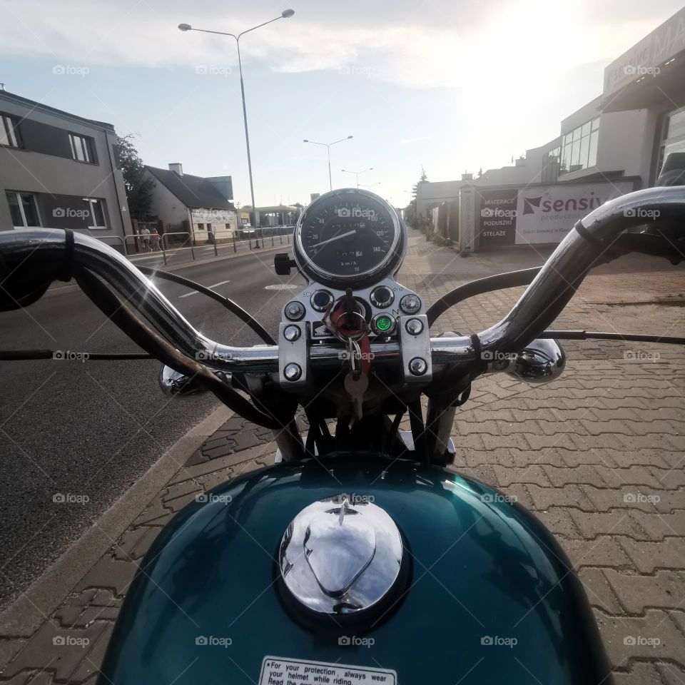 View from behind the wheel