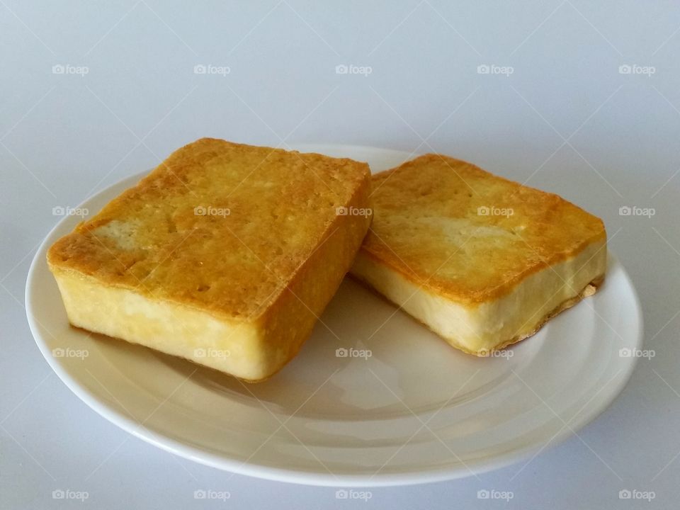 Fried tofu, soy product. Crispy fried tofu