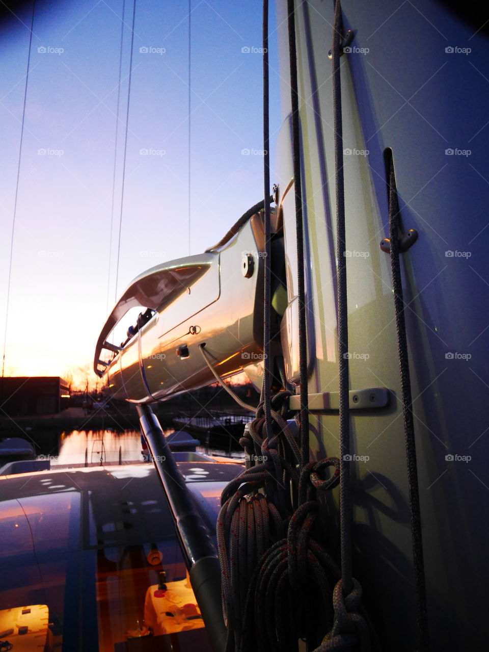 Close-up of sailing boat