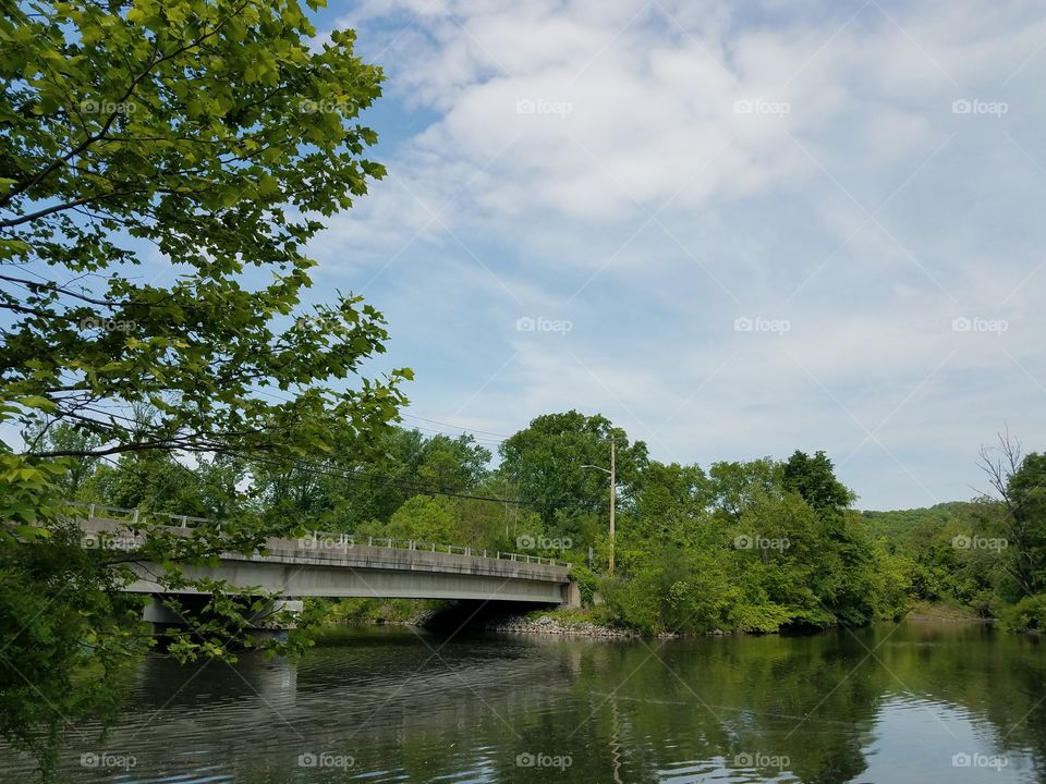 Bridge over the river on a summer day in NJ park