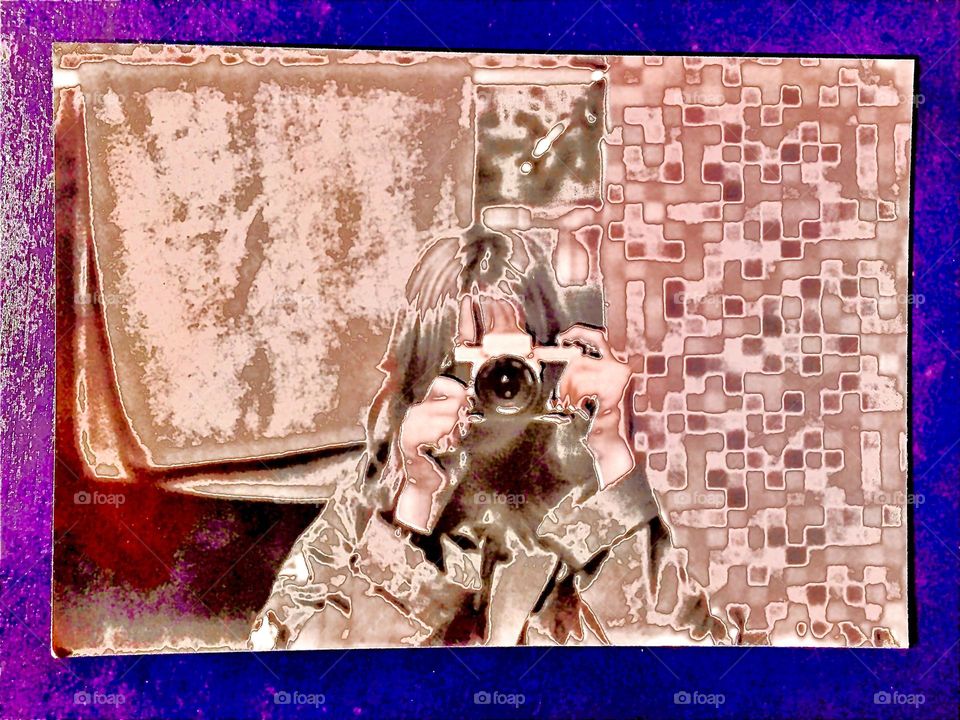 A slight shift in colors during the graphic design postproduction process gives quite a different result for this already attractive photograph of “Timothy Trespas”, my significant other when he was fourteen years old. 1980. Hypnotic Productions