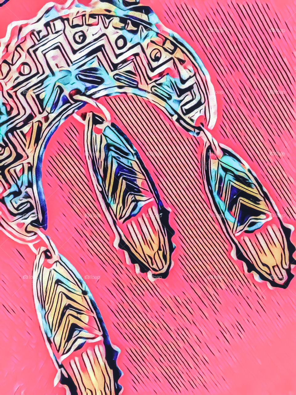 pop art - amulet on pink