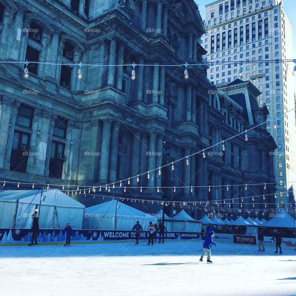 Winter at City Hall Philadelphia. 