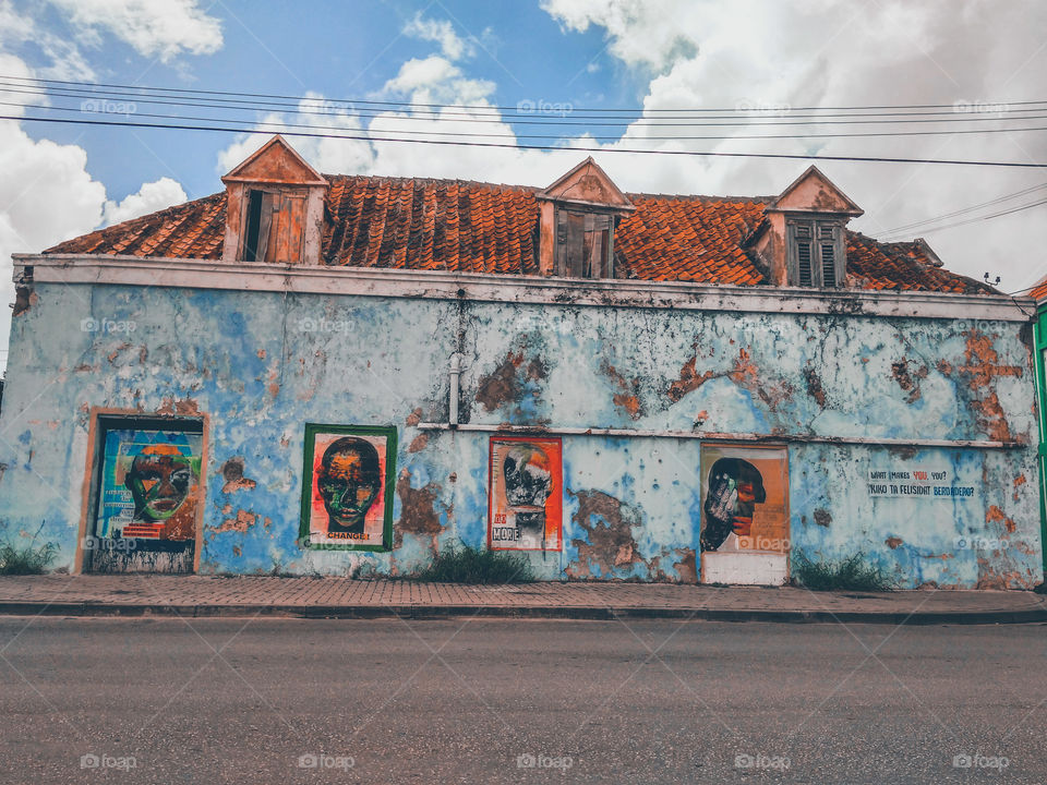 local art on old building