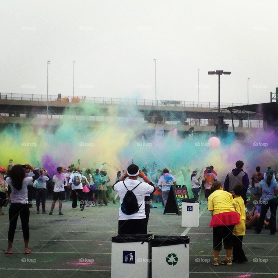 Color Run Baltimore . Photo of after the color run in winter of 2013 in Baltimore, Maryland 