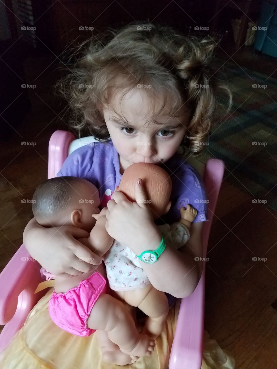 Girl playing with toy