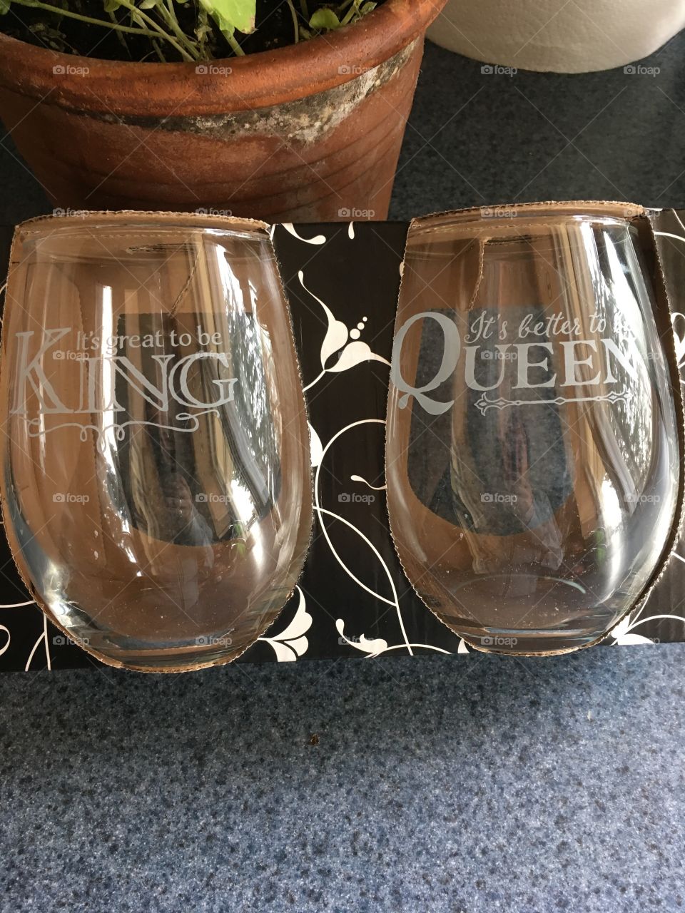 King and queen wine glasses 
