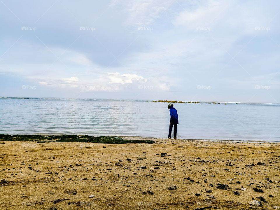 alone in the beach