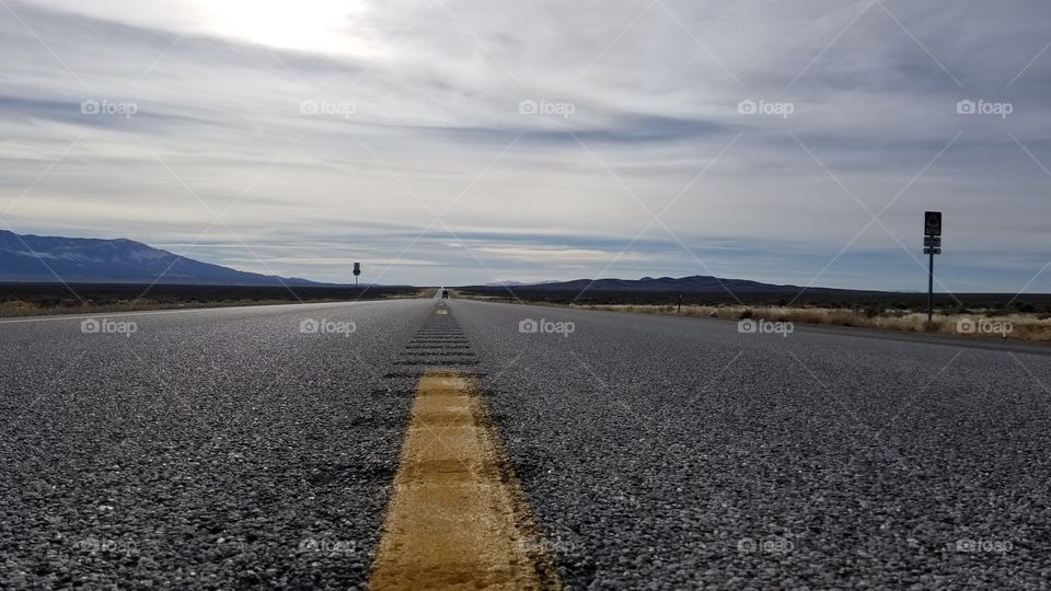 desert highway from road