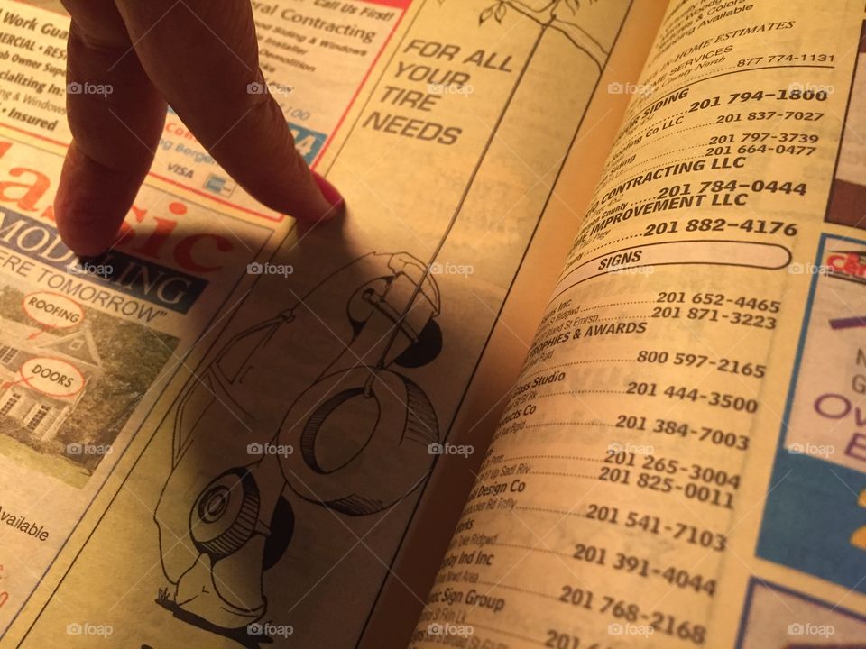Let your fingers do the walking through the yellow pages