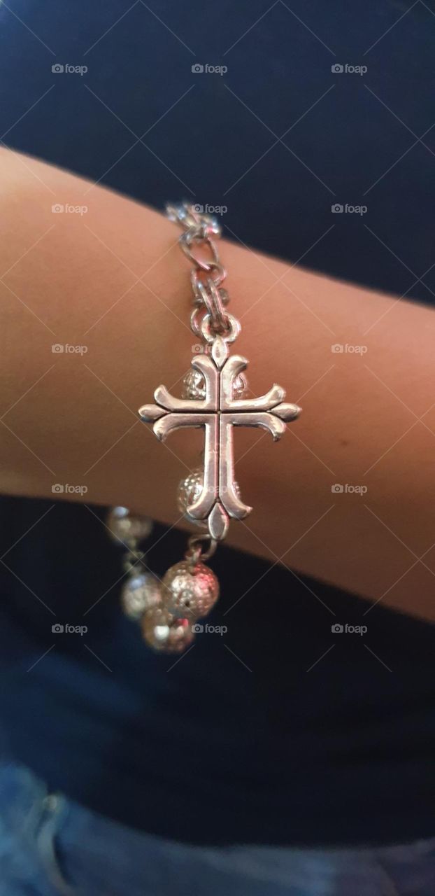 jewelry, bracelet, silver denarius, delicate and beautiful.  cross