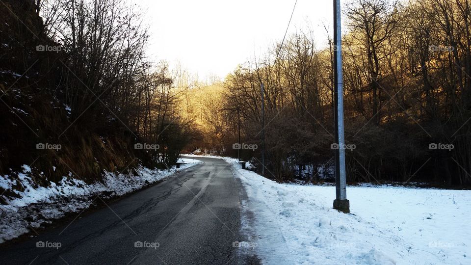 Road going to the mountain
