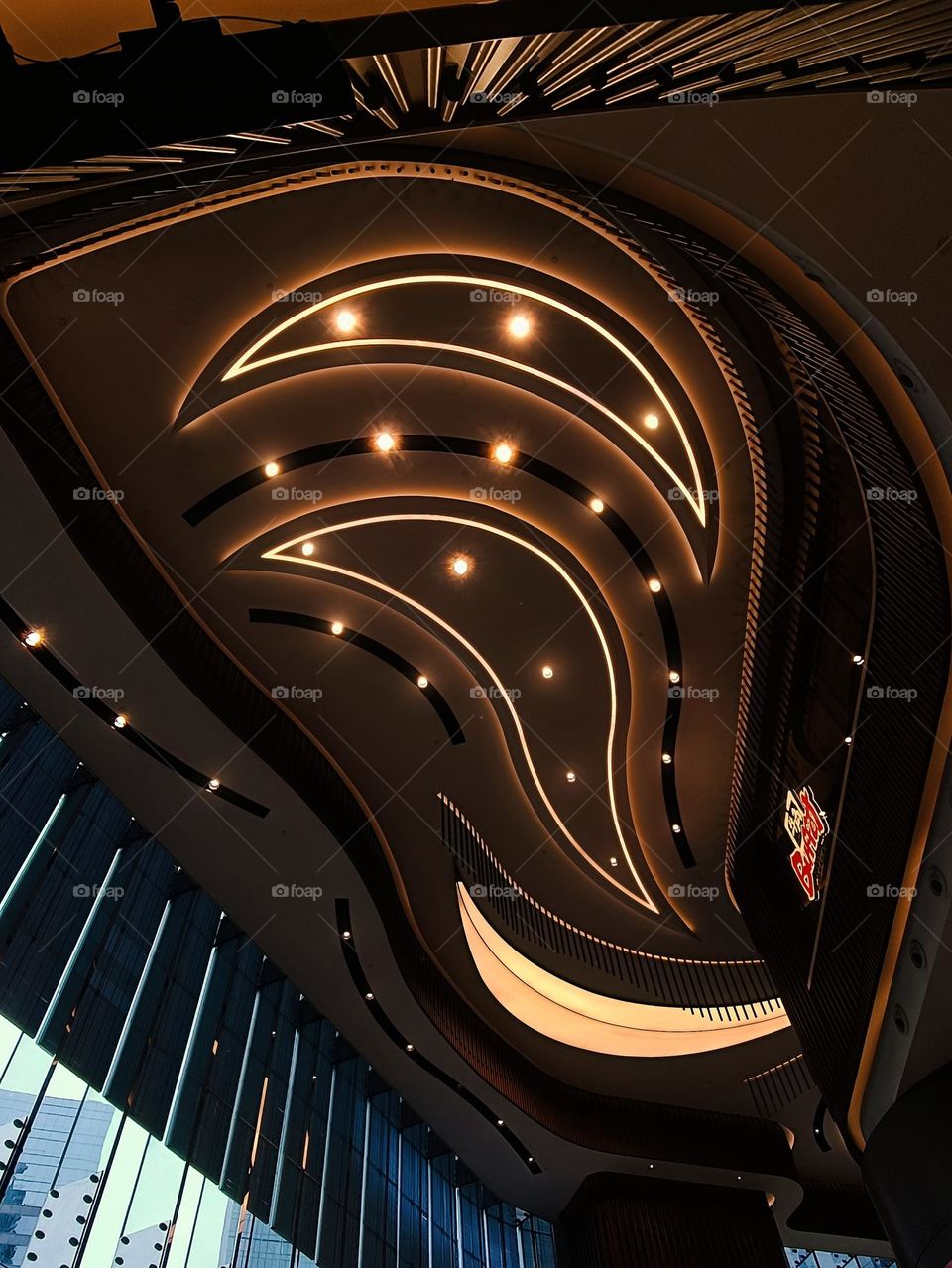 Shopping mall ceiling.