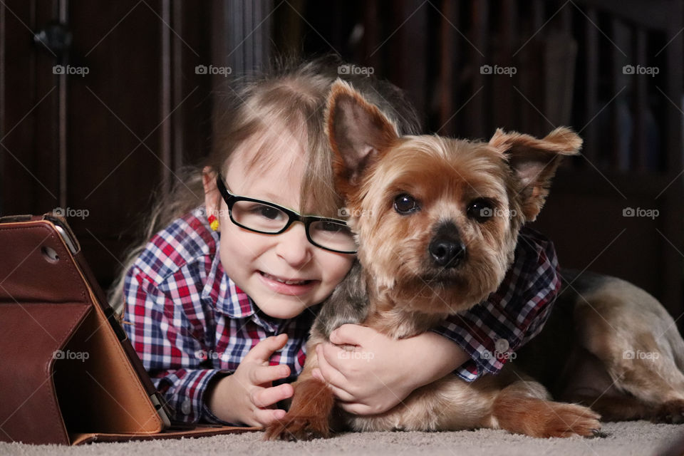 Child with her best friend