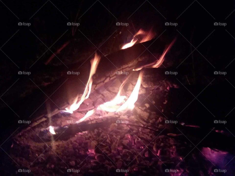 log on fire