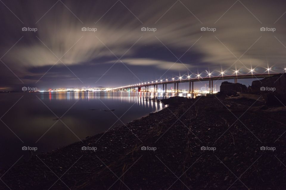 Wide angle landscape of Dundee city