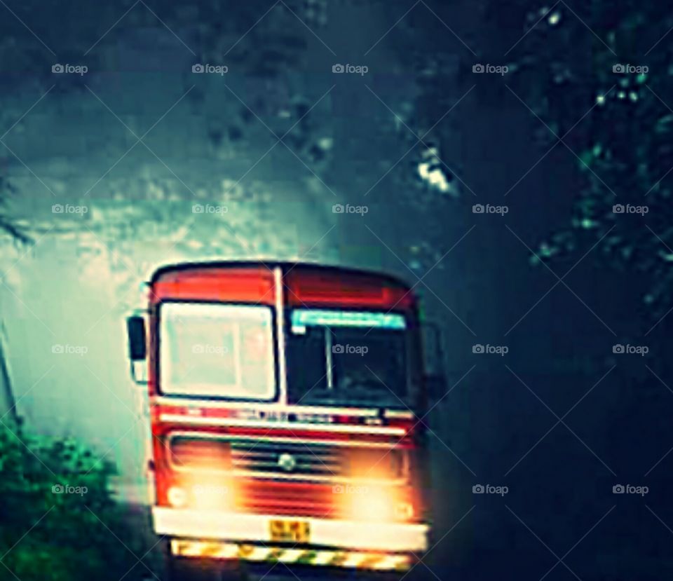 Sri lanka village night bus