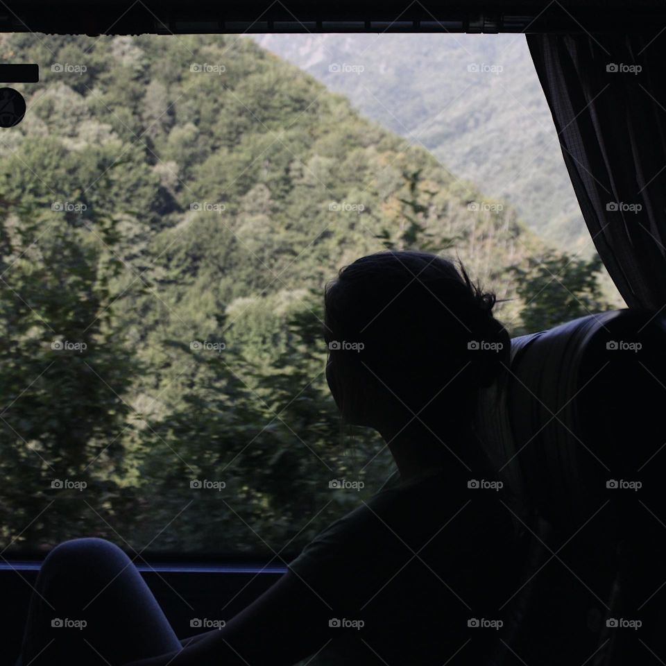 Watching the view from the windows