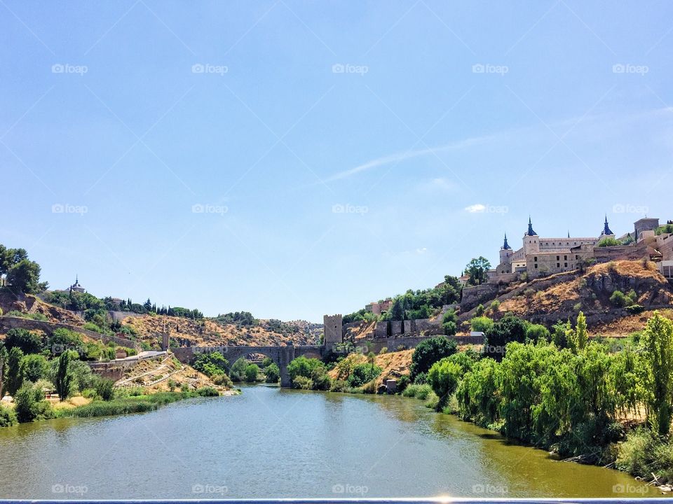 Toledo and the Alcazar seen down from the river