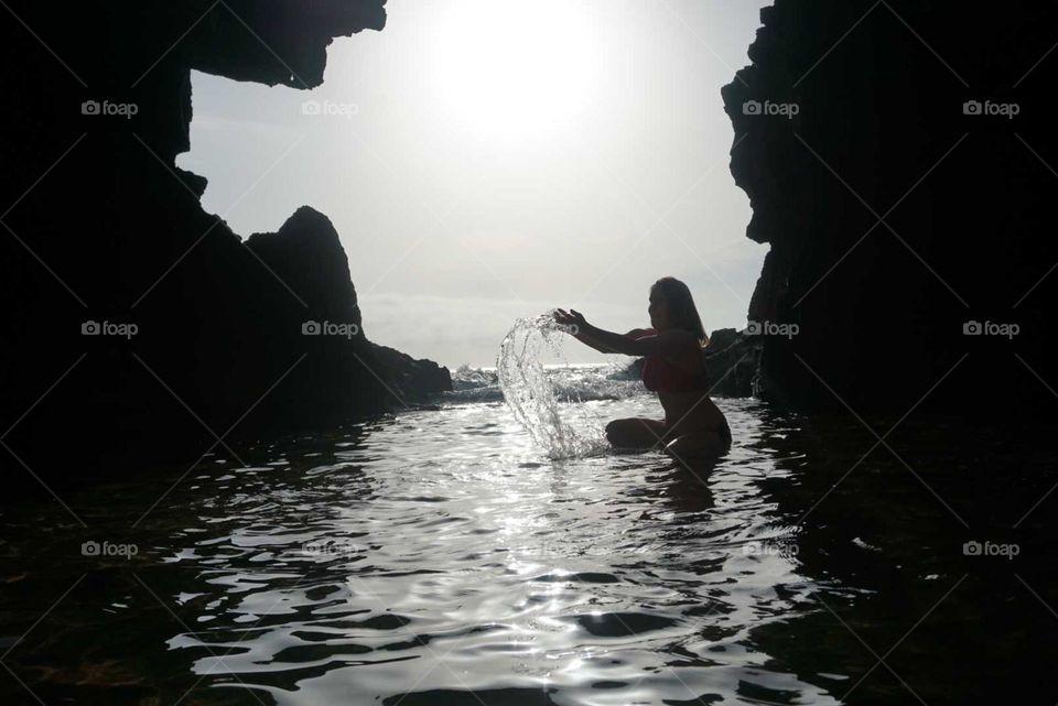 Cave#sea#sun#human