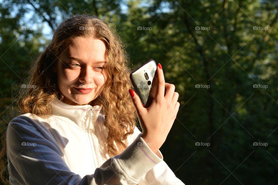 young girl beautiful portrait selfie