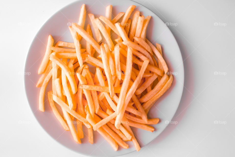 French Fries Potatoes On Plate
