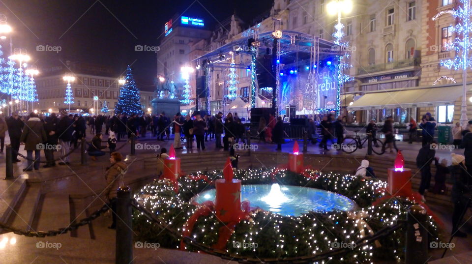 Advent in Zagreb, Croatia. Amazing Ban Josip Jelacic square!