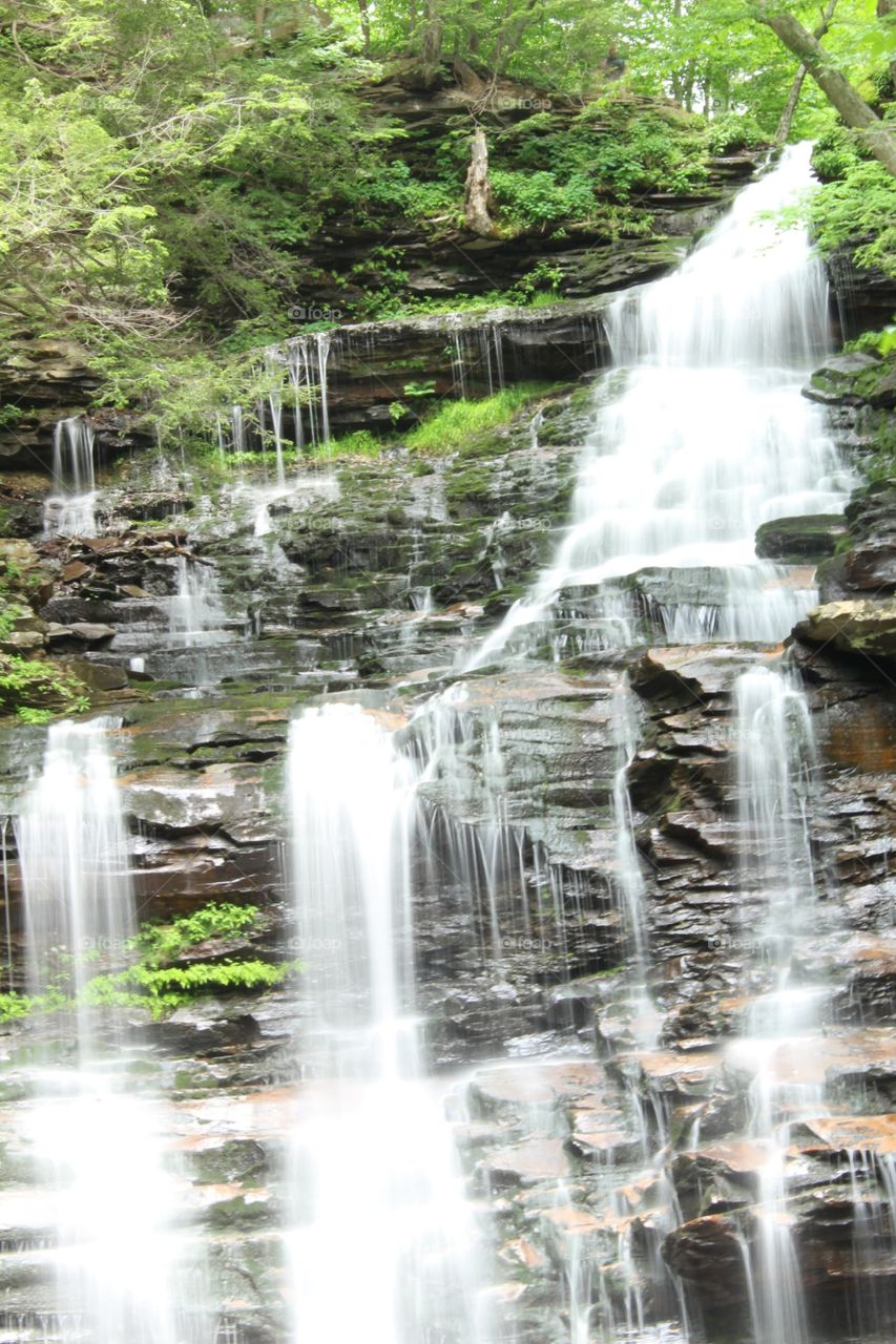 Multiple waterfalls Ricketts Glen State Park 