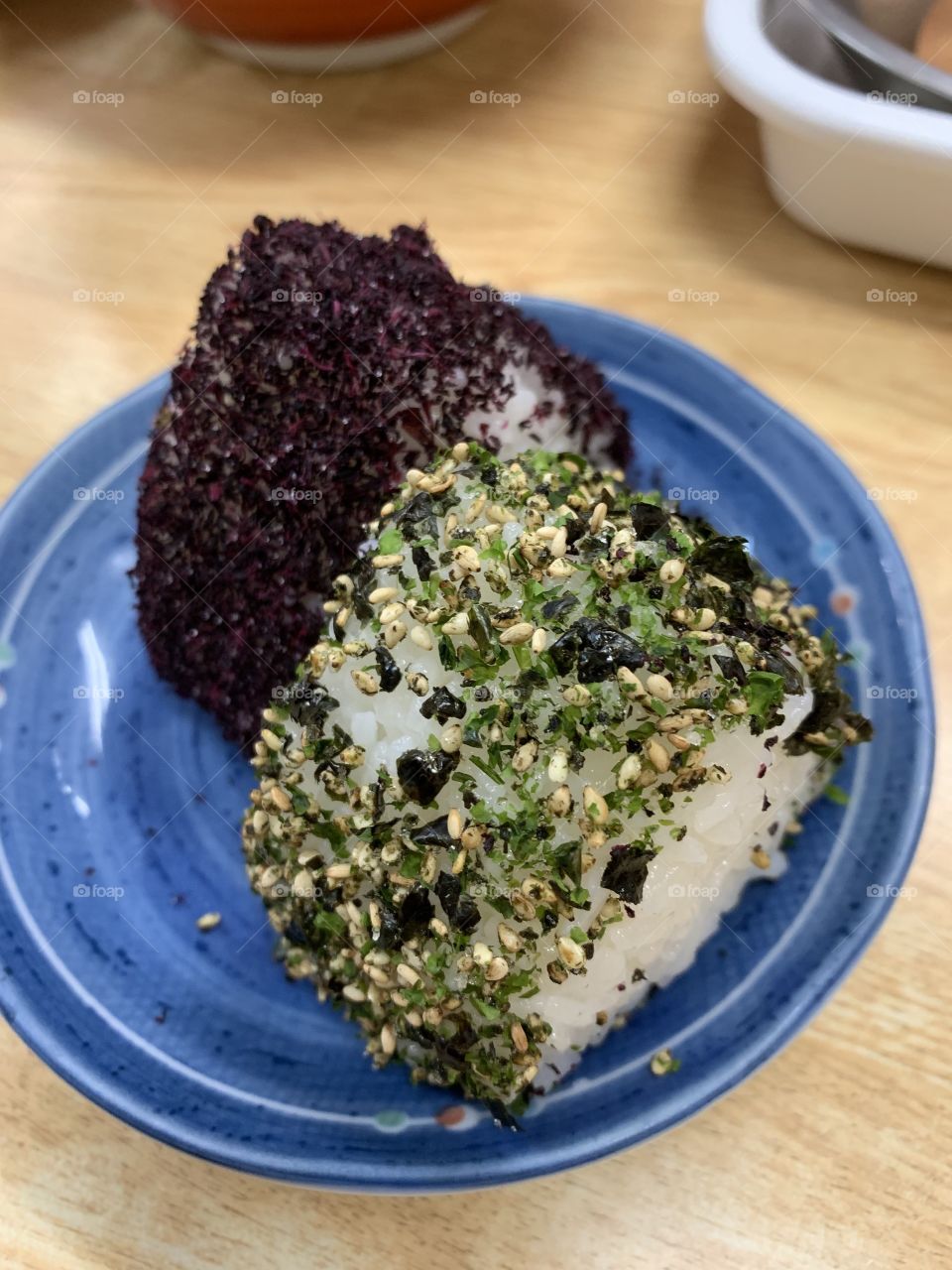 Onigiri yummy rice ball in a japanese restaurant