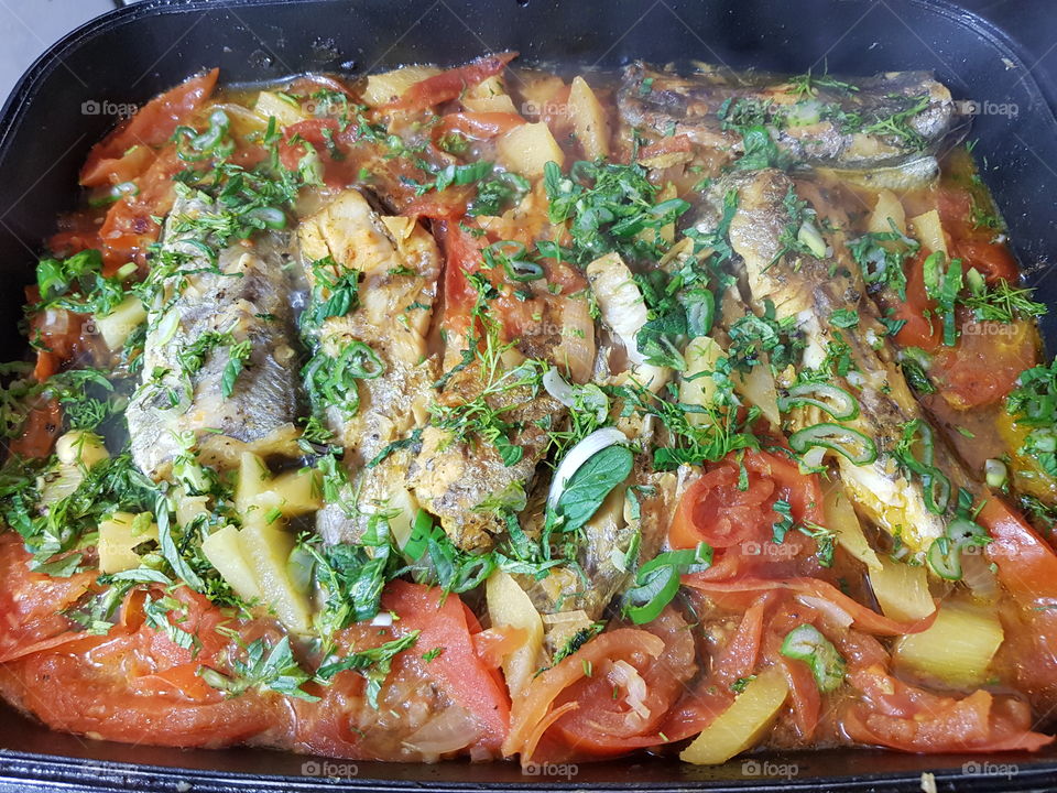 fish with pineapple sauce.