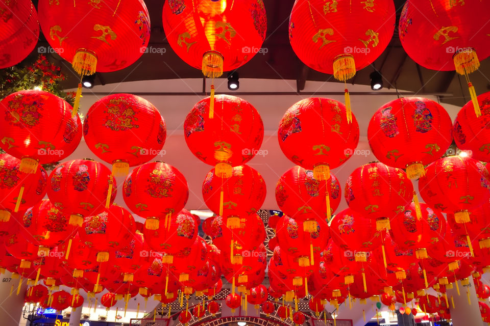 Chinese New year lanterns hanging