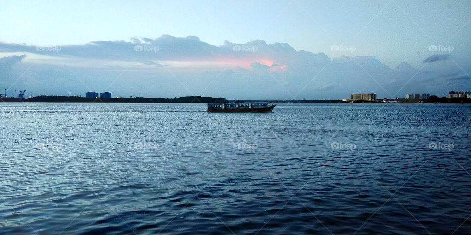 boat travel in urban water