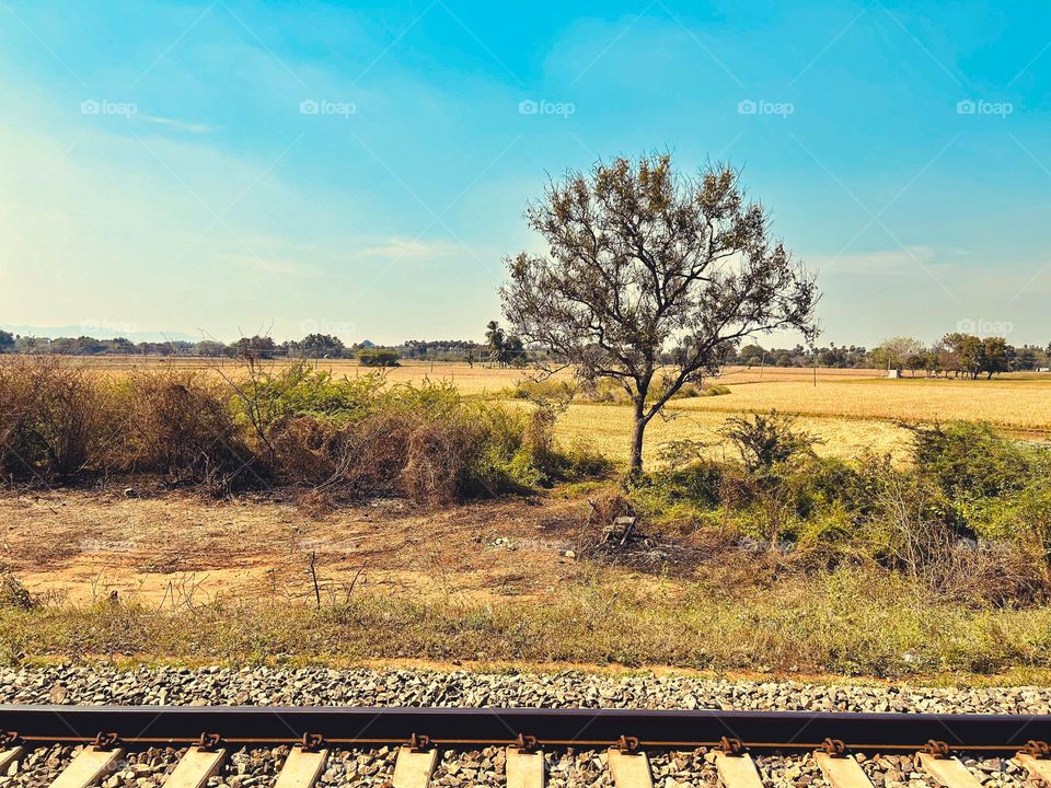 India - Village side - Rail tracks 