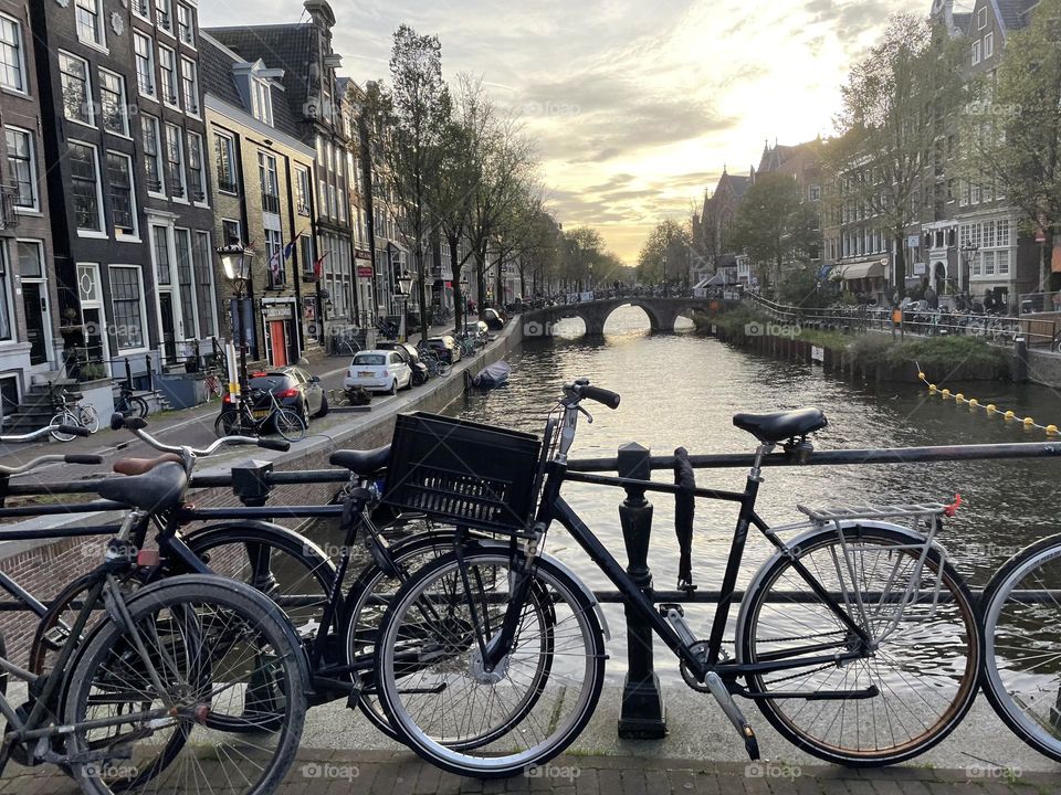 Amsterdam bike view from the bridge
