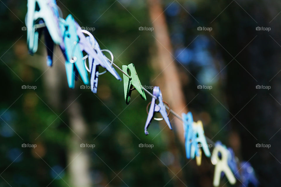 Colorful clothes pegs