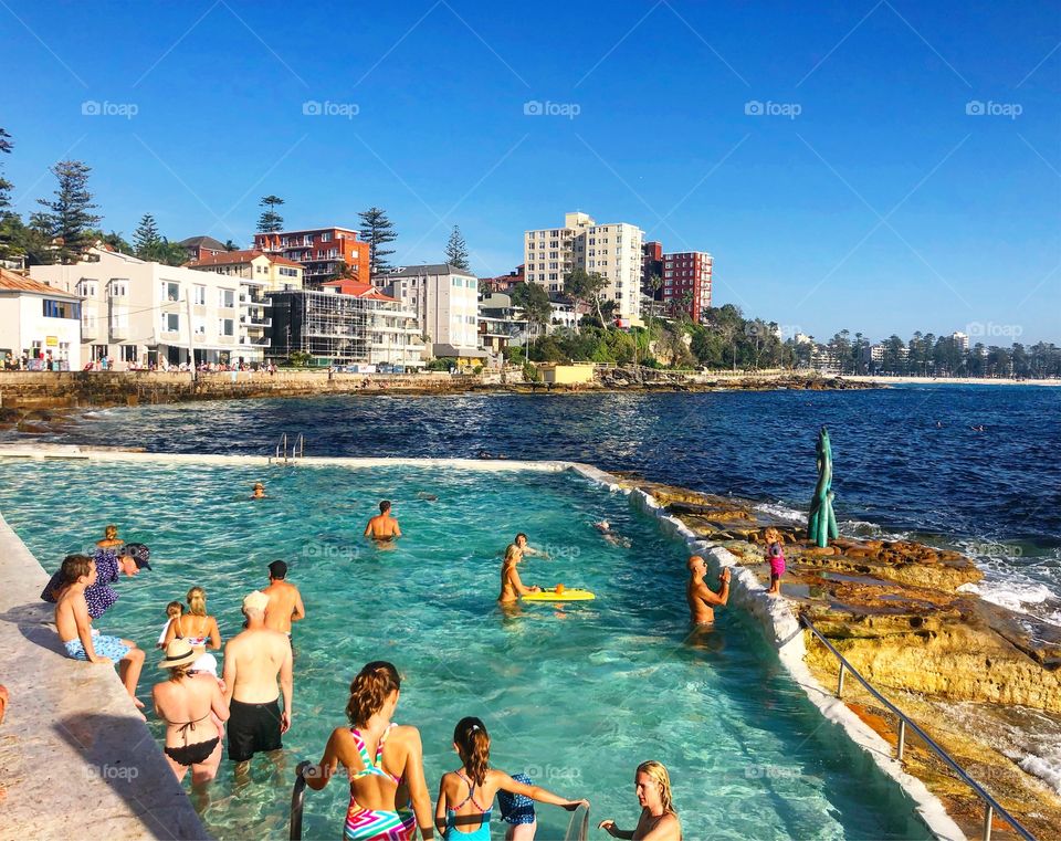 The swimming pool by the sea - Manly walk Australia 