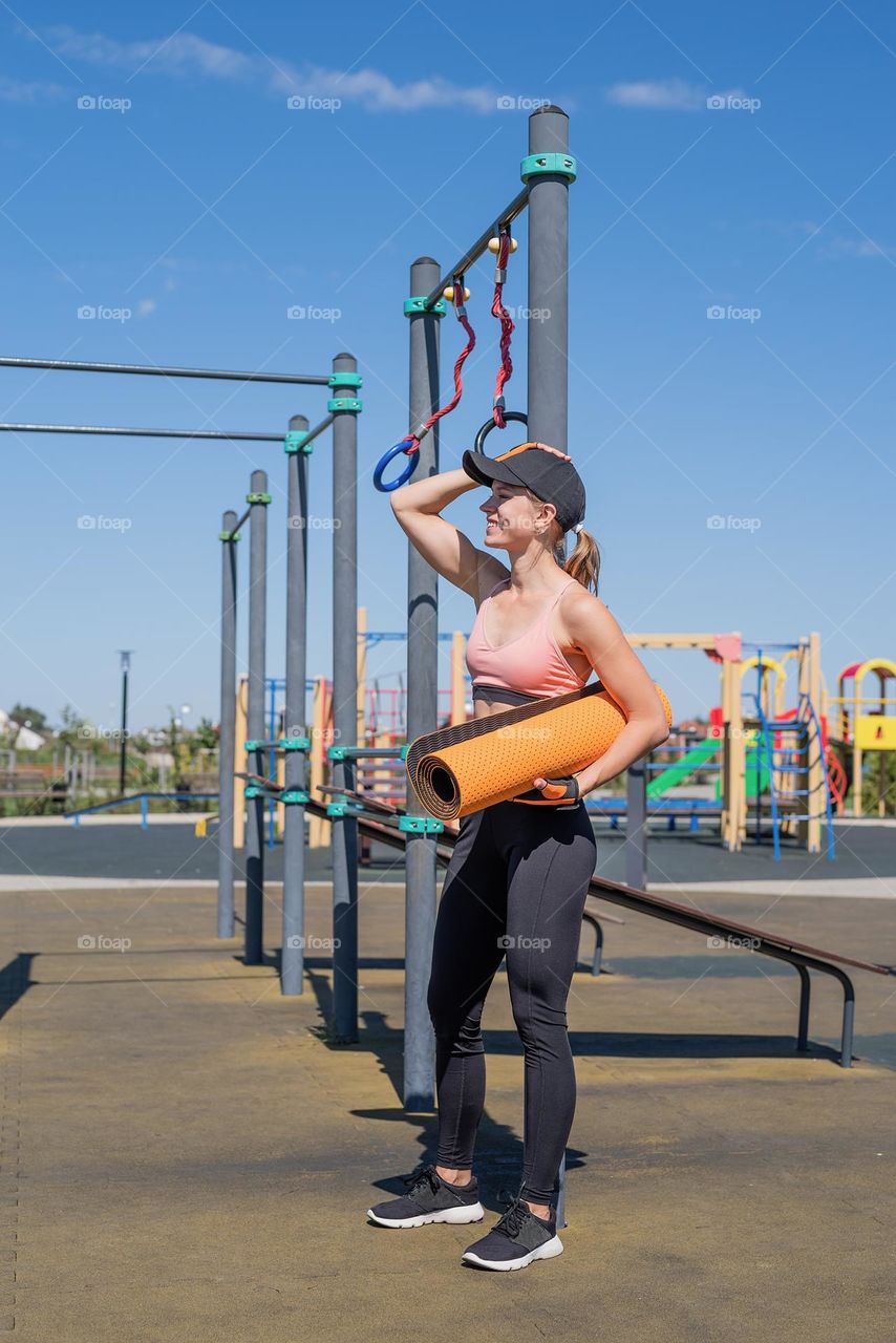 woman working out at home