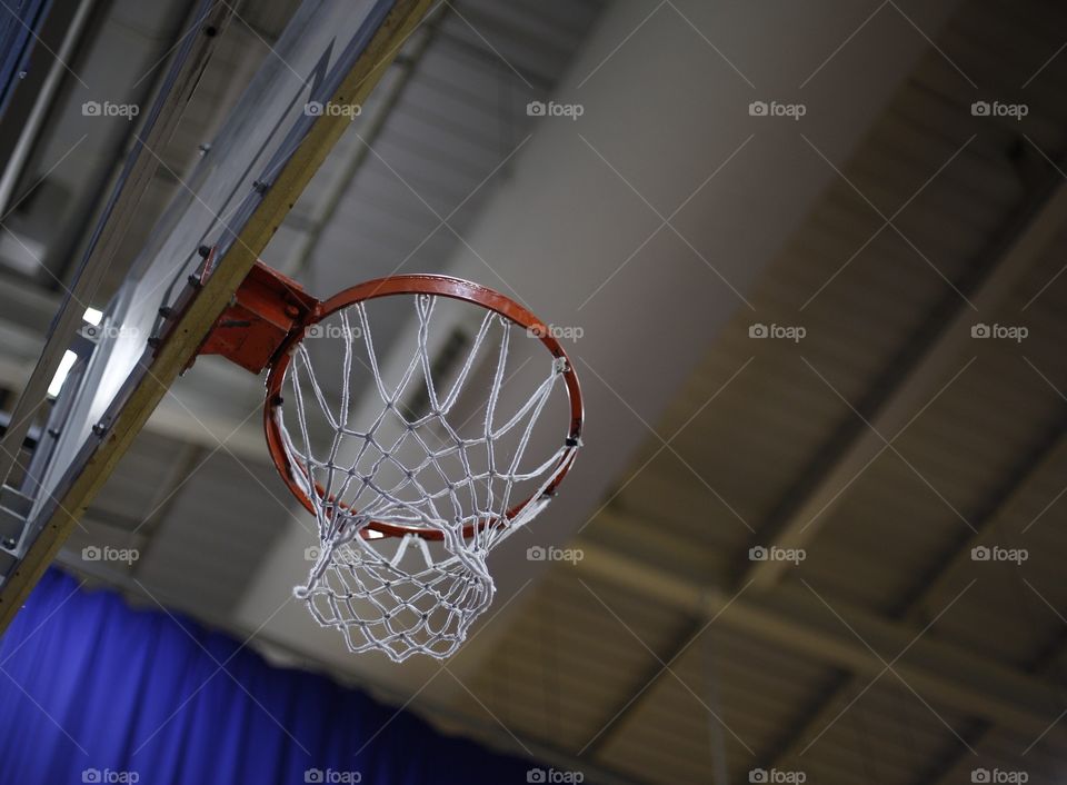 Close-up of a basketball hoop